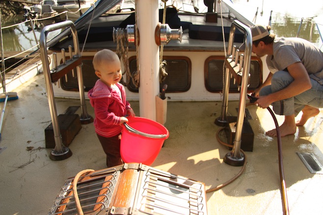 Cleaning the Boat